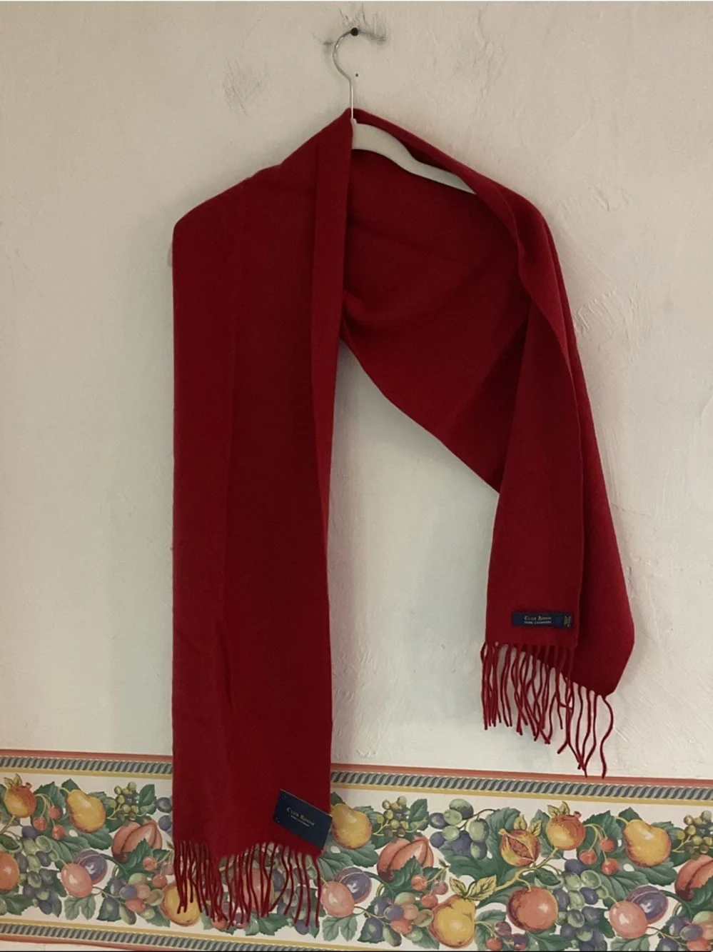 Club Room 100% Cashmere Scarf Red Soft Luxury Unisex NWT